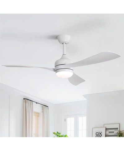 Sofucor 52-inch Modern White Ceiling Fan with Led Light and Remote Control Dc Motor