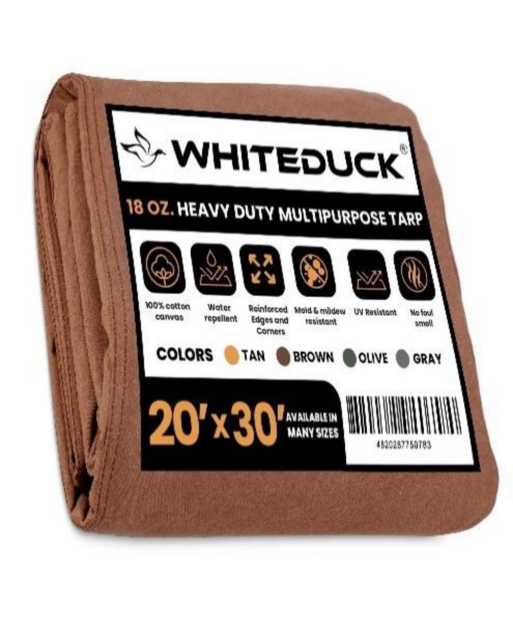 Брезент Canvas Tarp 20x30 коричневый, 18 oz.