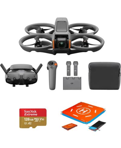 DJI Avata 2 Fly More Combo (3 Batteries) FPV дрон с картой памяти 128GB и посадочной площадкой