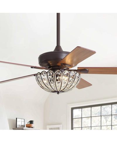 Sofucor 52-inch Elegant and Simple Brown 5-Blade Flush Mount with Remote Control and Timer Functions
