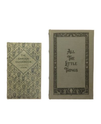 Storied Home Set of 2 MDF & Canvas Book Storage Boxes