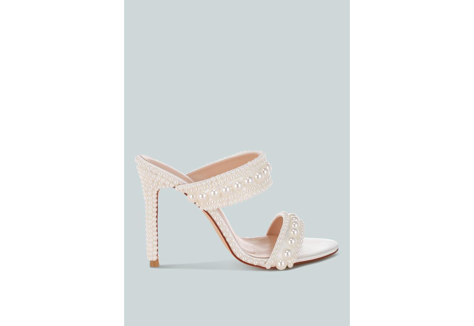 London Rag Women's Ambrin Pearl Embellished Slip On Stiletto Heels