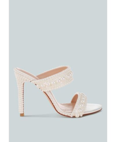 London Rag Women's Ambrin Pearl Embellished Slip On Stiletto Heels