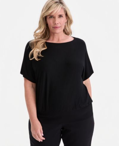 JM Collection футболка Plus Size с заниженной талией