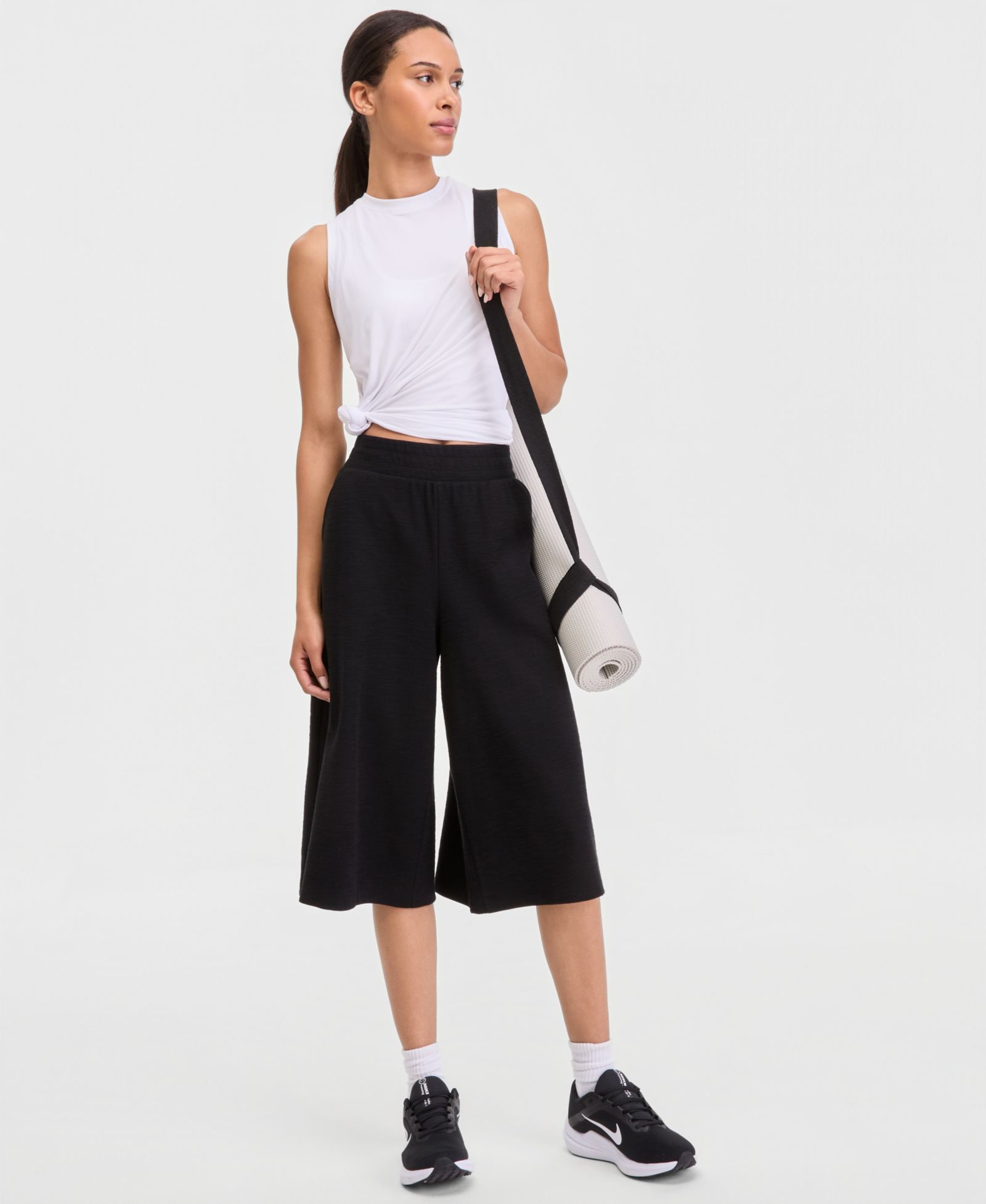 ID Ideology Women's Ribbed Wide-Leg Cropped Pull-On Pants, Macy's Exclusive