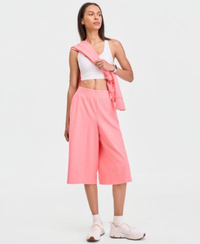Женские брюки ID Ideology Ribbed Wide-Leg Cropped Pull-On