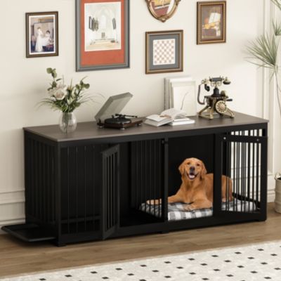 Dog Crate Furniture with Trays and Divider for Large Medium Dog