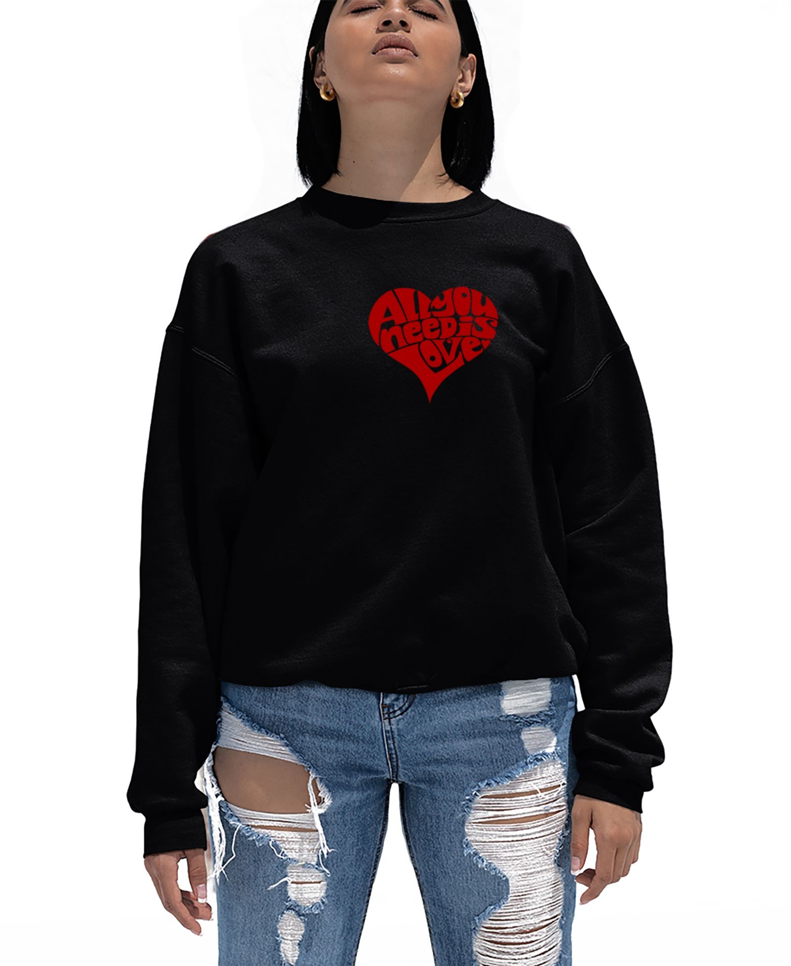 Женское свитшот LA Pop Art All You Need is Love Word Art