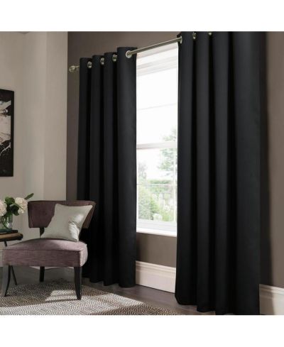 Olivia Gray Anchorage Blackout Grommet Single Curtan Panel - 54x90", Black