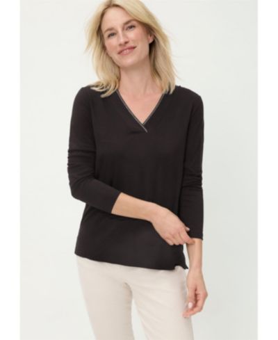 Женская футболка Olsen V-Neck Sparkle-Trim