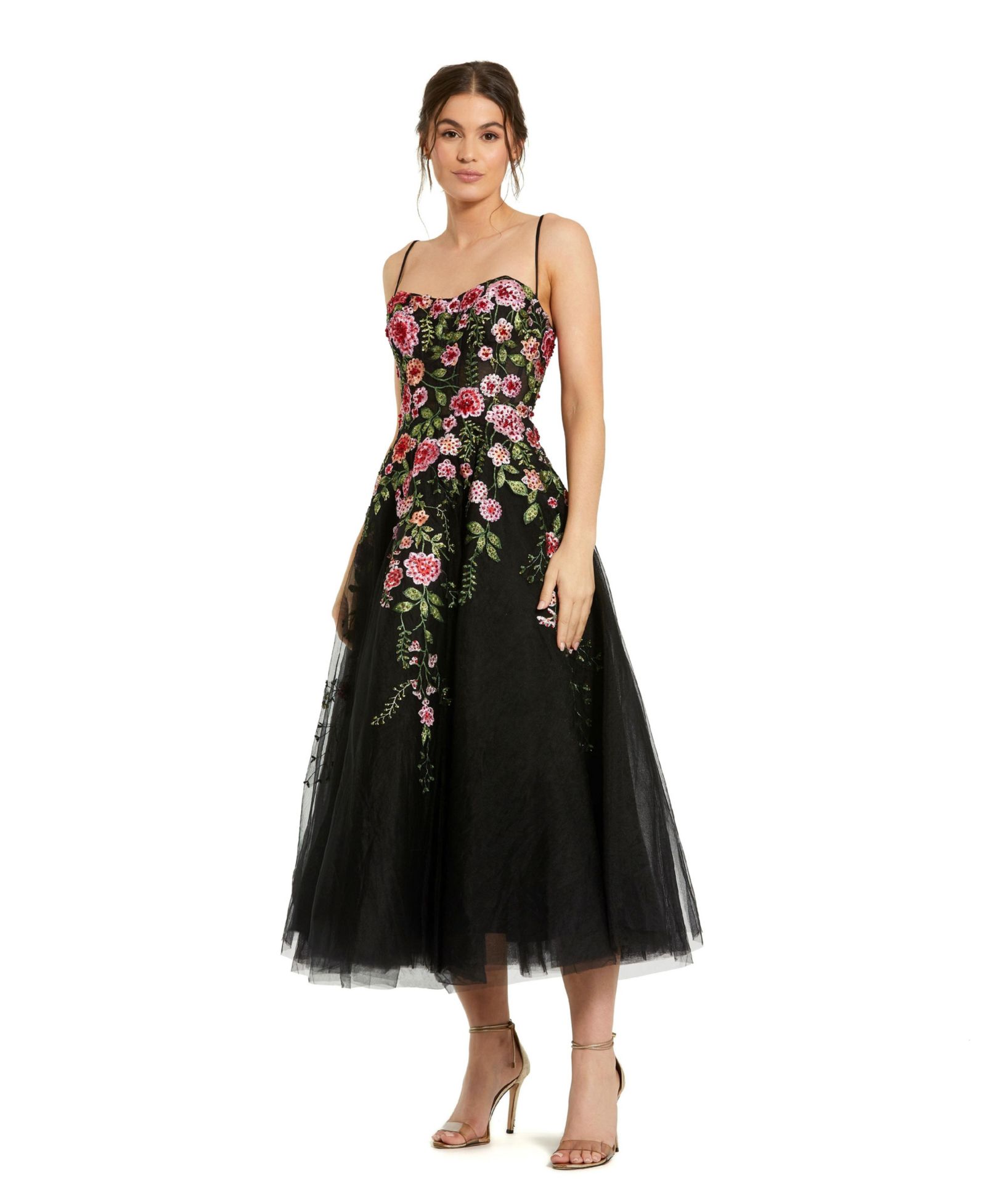 Платье Mac Duggal Women's Bustier Embroidered Floral A-Line