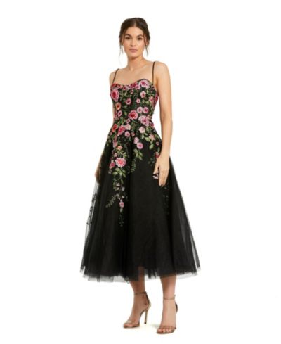 Платье Mac Duggal Women's Bustier Embroidered Floral A-Line