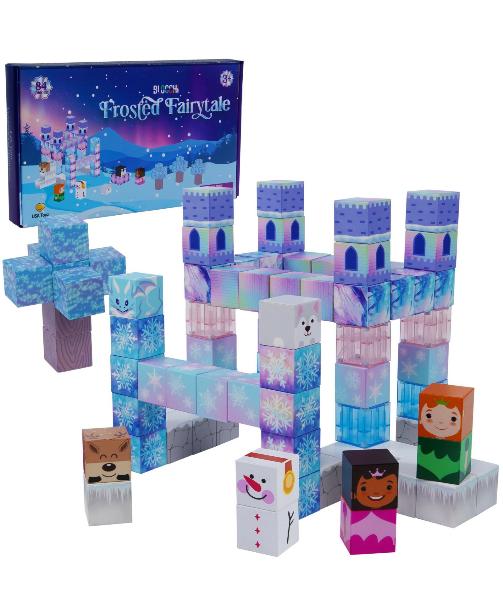 Магнитные блоки USA Toyz Blocchi Frosted Fairytale 84pcs