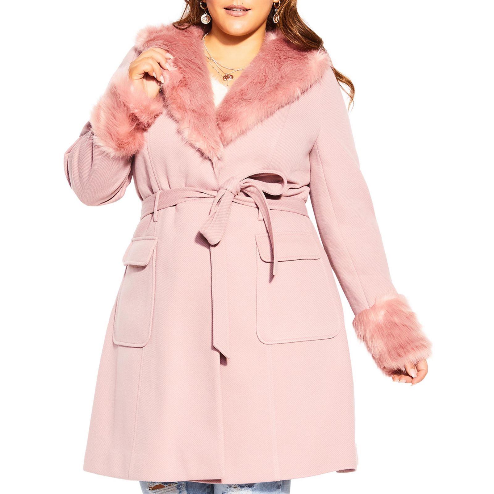 CITY CHIC Plus Size Make Me Blush Coat