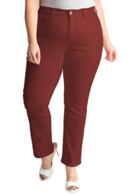 Джинсы SLINK Jeans Женские с высокой посадкой, прямые, 28" Inseam - Burgundy