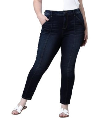 Женские узкие джинсы SLINK Jeans с высокой талией и складками, 28" Inseam