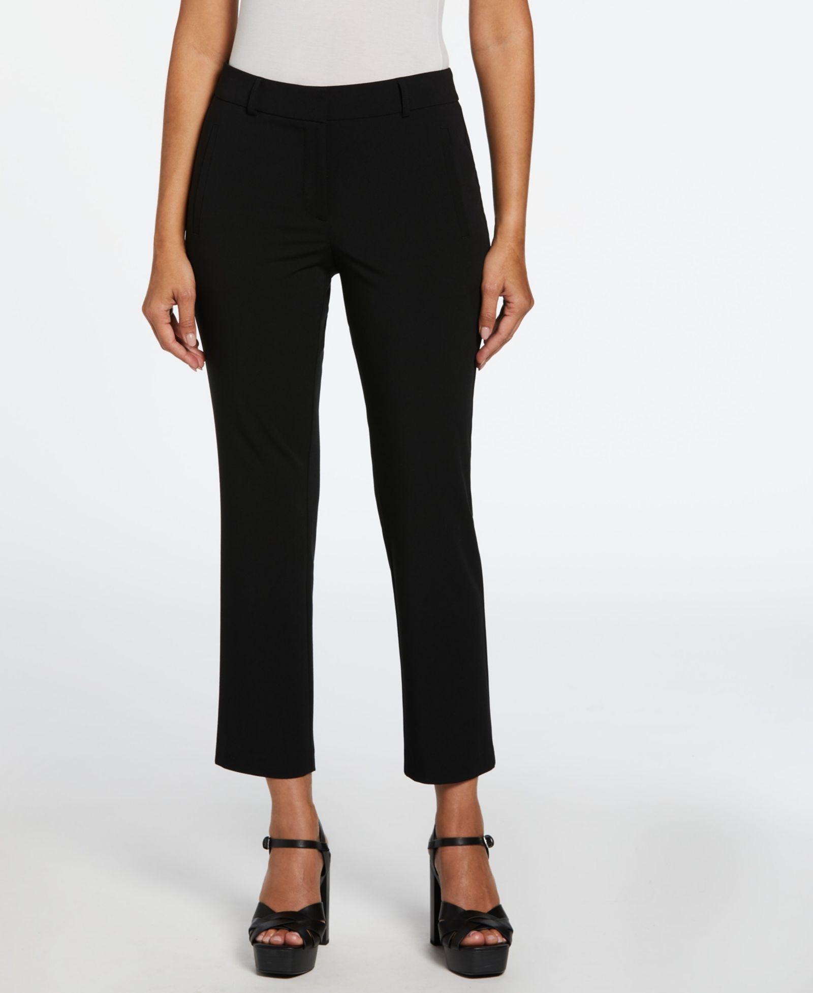 Rafaella Petite Classic Fit Clean Straight Leg Ankle Pants