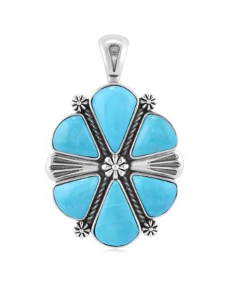 Подвеска American West Jewelry Sterling Kingman 6-Stone Triangular Concha Enhancer