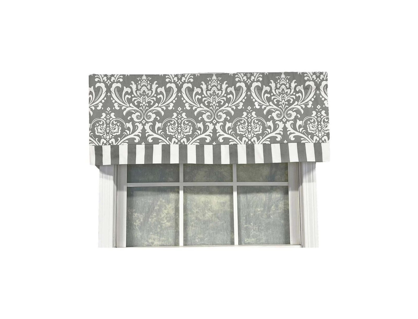 Занавеска RLF Home Ozbourne Style Banded 3" Rod Pocket, серая, 50" x 16"