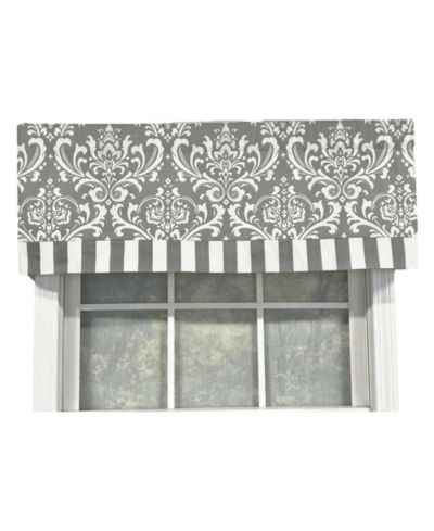 RLF Home Ozbourne Style Banded 3" Rod Pocket Valance 50" x 16" Gray by