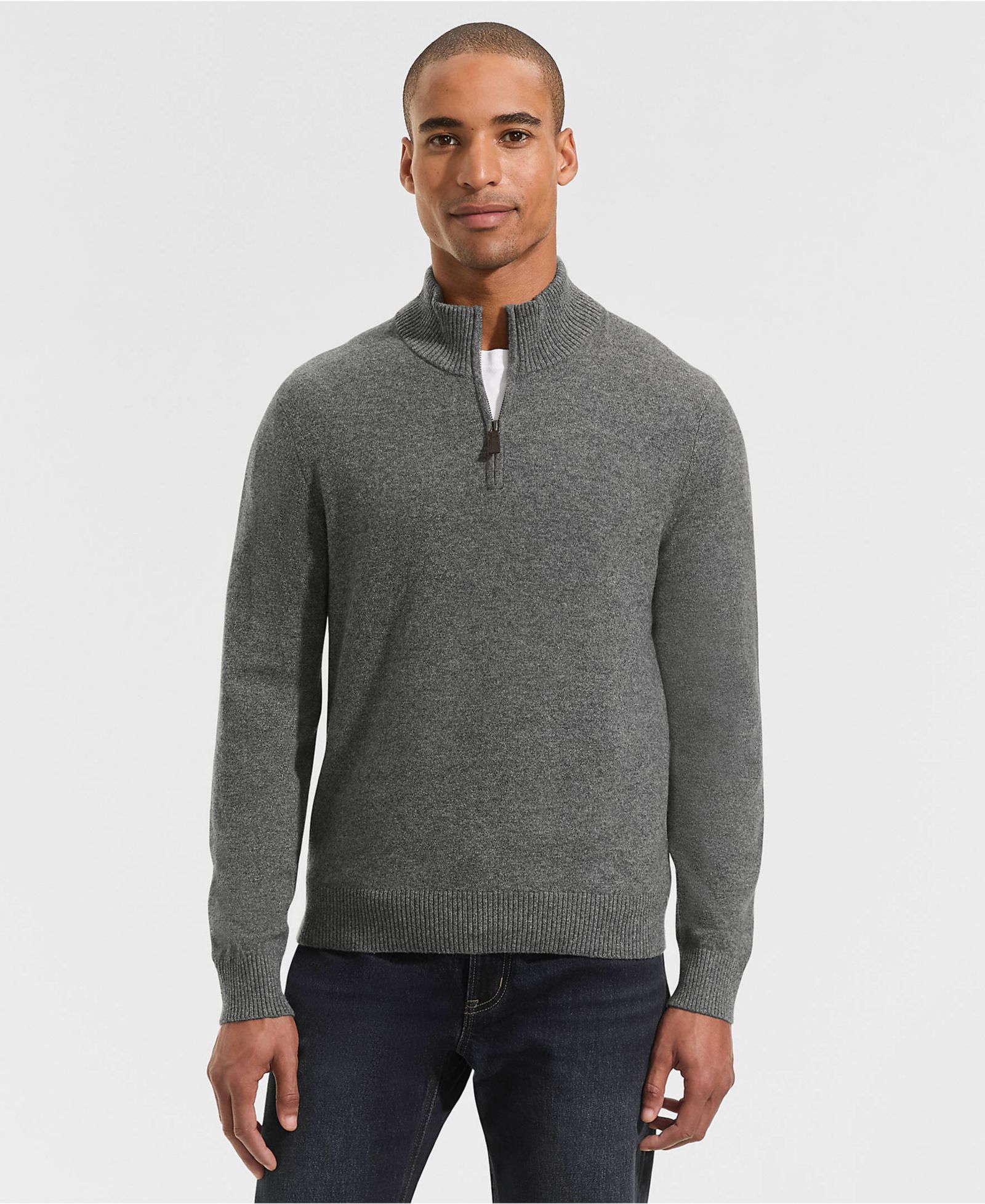 Мужской кашемировый джемпер Lands' End Fine Gauge Quarter Zip