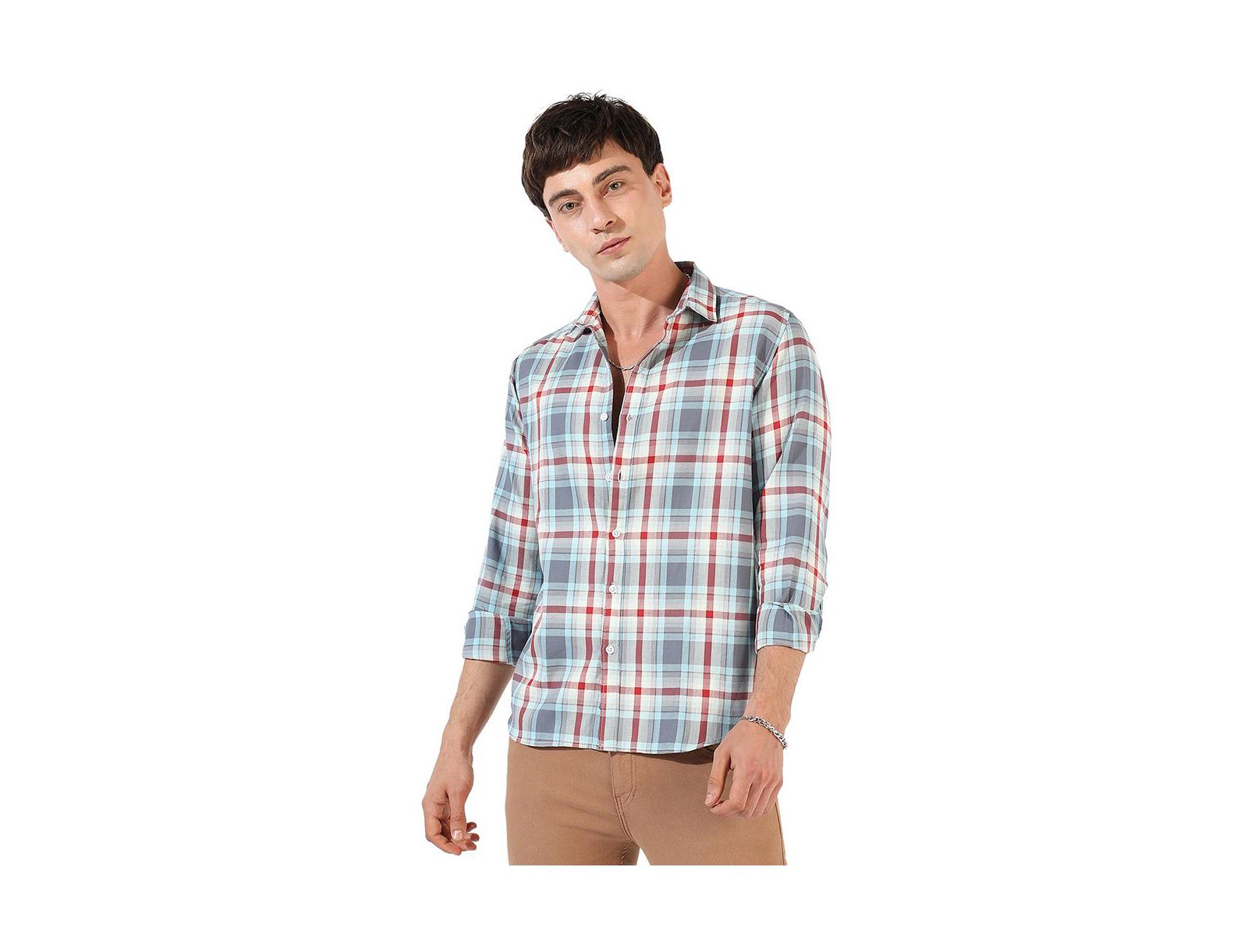 Мужская повседневная рубашка Campus Sutra Multicolour Checkered Regular Fit
