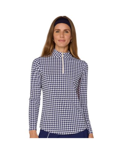 True navy houndstooth