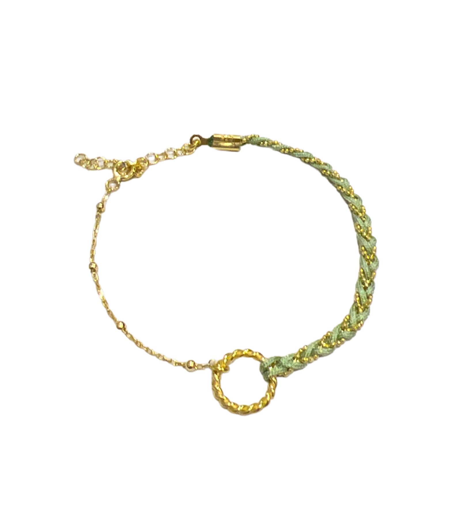 Spero London Handmade Rope Braided Sterling Beaded Chain Bracelet