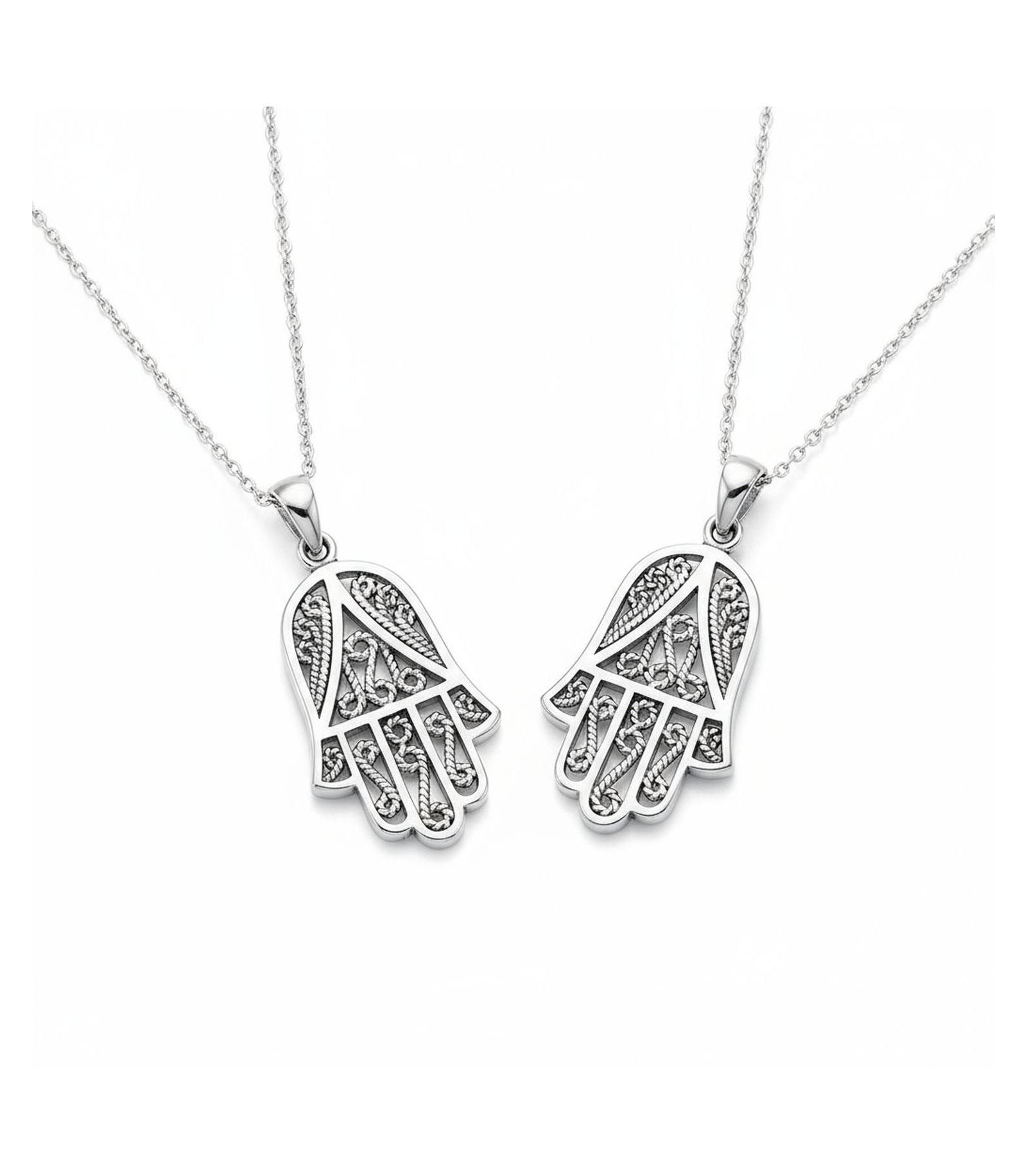 Bling Jewelry кулон-амулет Fatima Hand Of God Hamsa, серебро