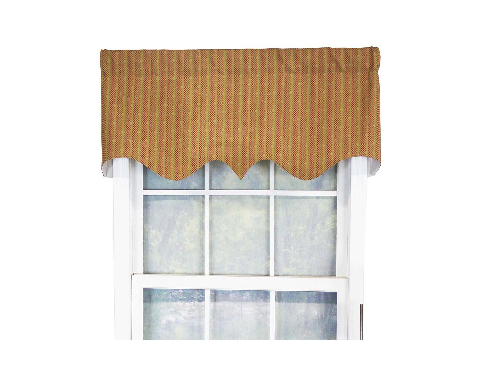 RLF Home Serrated Window Treatment Regal Premium Quality Valance 3" rod pocket 50" x 17" Aloe