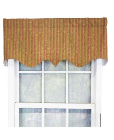 Занавеска RLF Home Serrated Window Treatment Regal Premium Quality Valance 3" rod pocket 50" x 17" Aloe