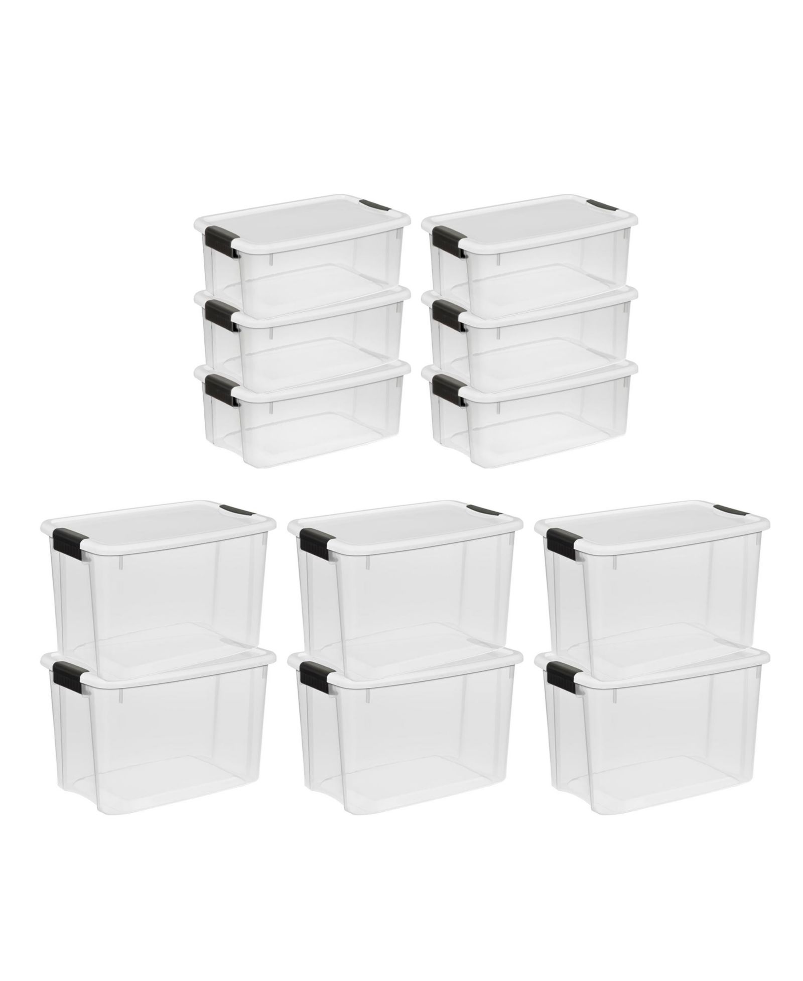 Набор прозрачных пластиковых контейнеров Sterilite 6-Pack 30 Qt и 6-Pack 18 Qt с крышками