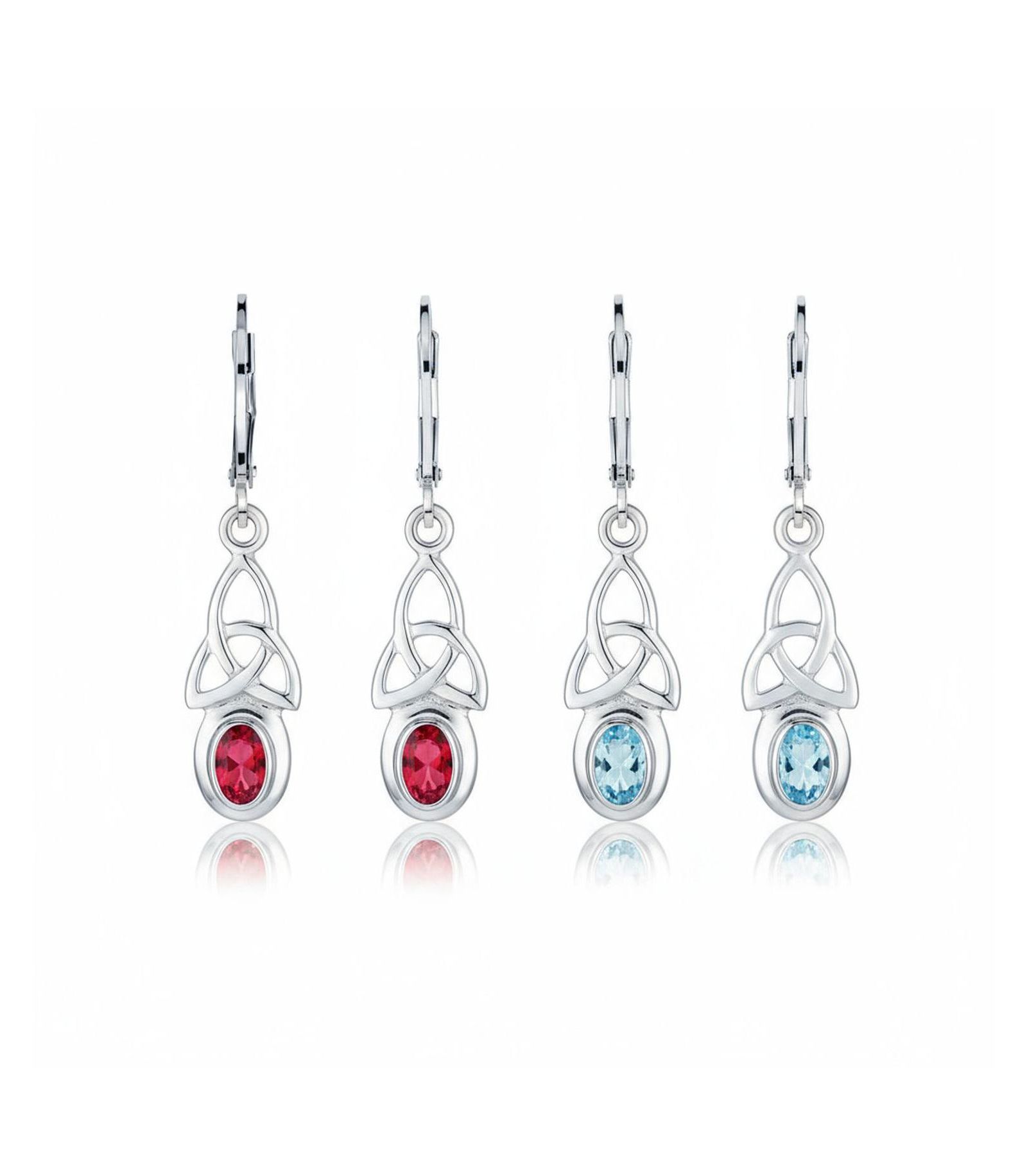Серьги-подвески Bling Jewelry Love Knot Oval Bezel Set Natural Topaz & Glass