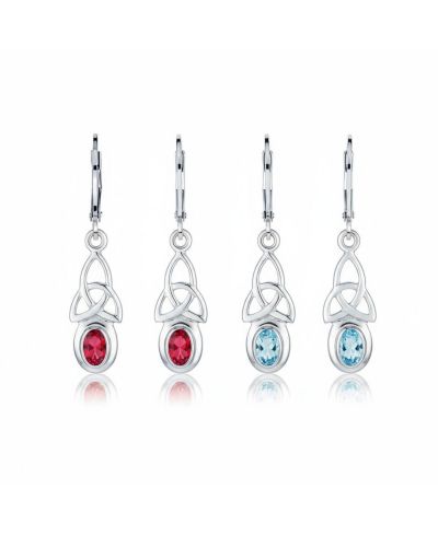 Серьги-подвески Bling Jewelry Love Knot Oval Bezel Set Natural Topaz & Glass