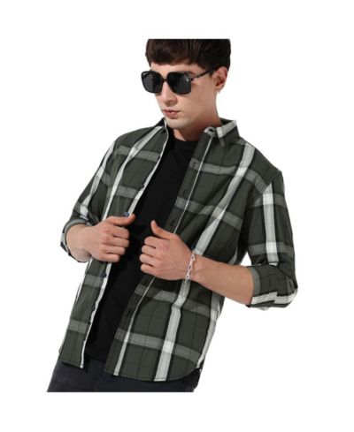 Мужская рубашка Campus Sutra Tartan Plaid, темно-зеленая