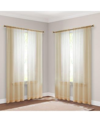 HLC.me Essentials Sheer Voile Window Treatment Rod Pocket Curtain Panels - Set Of 4