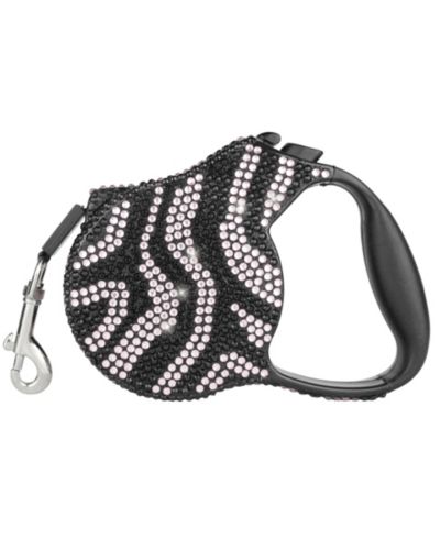 Parisian Pet Crystal выдвижной поводок для собак, Silver Zebra