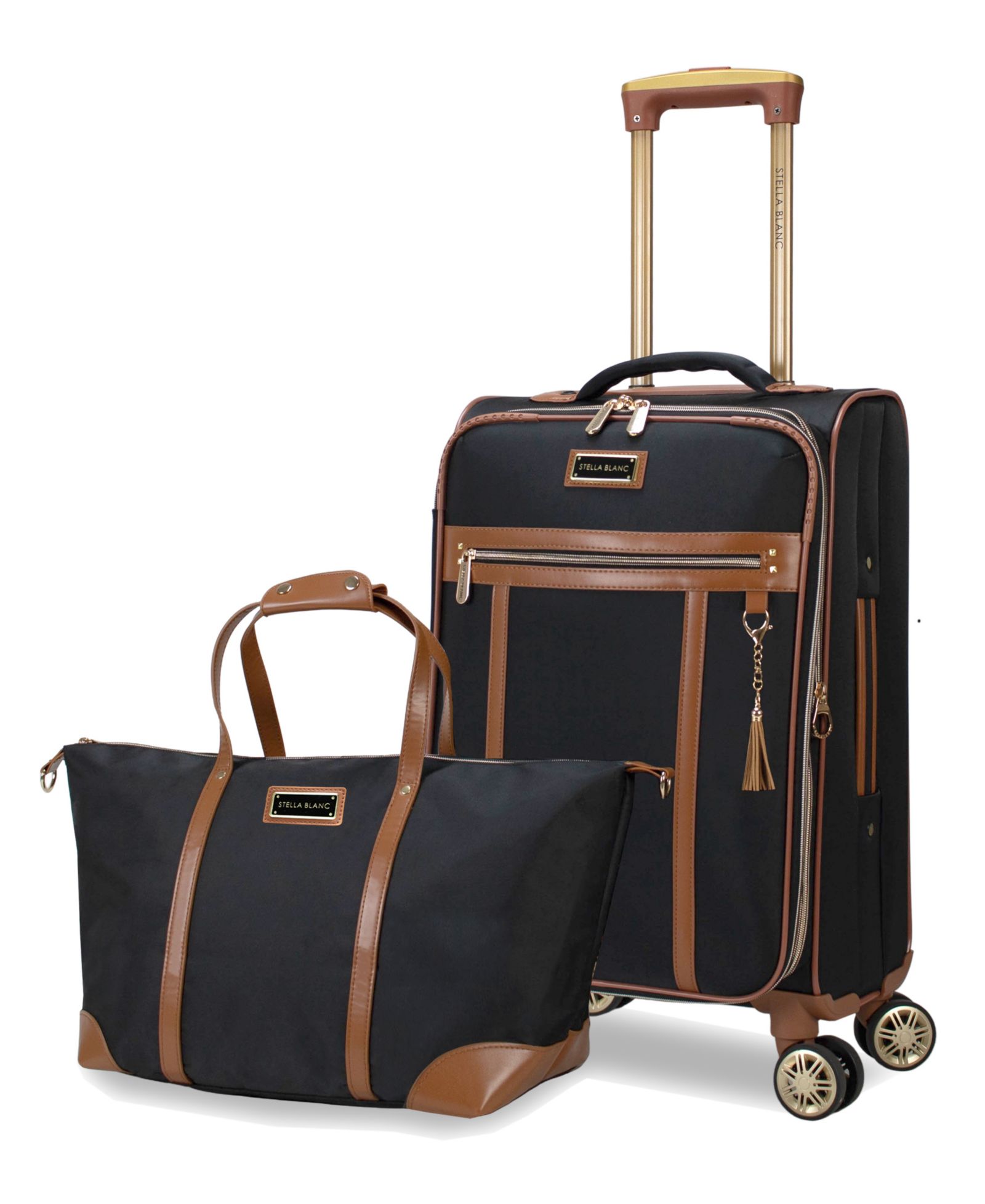 STELLA BLANC Luxe 2-Pc. Softside Expandable Carry-On и Tote Set