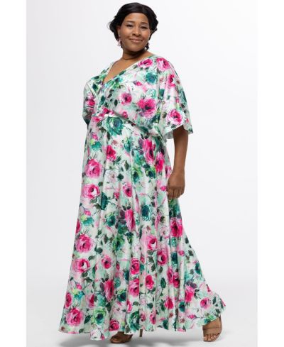 Женское вечернее платье Celebrations by Sydney's Closet Flowy Floral V-Neck Gown