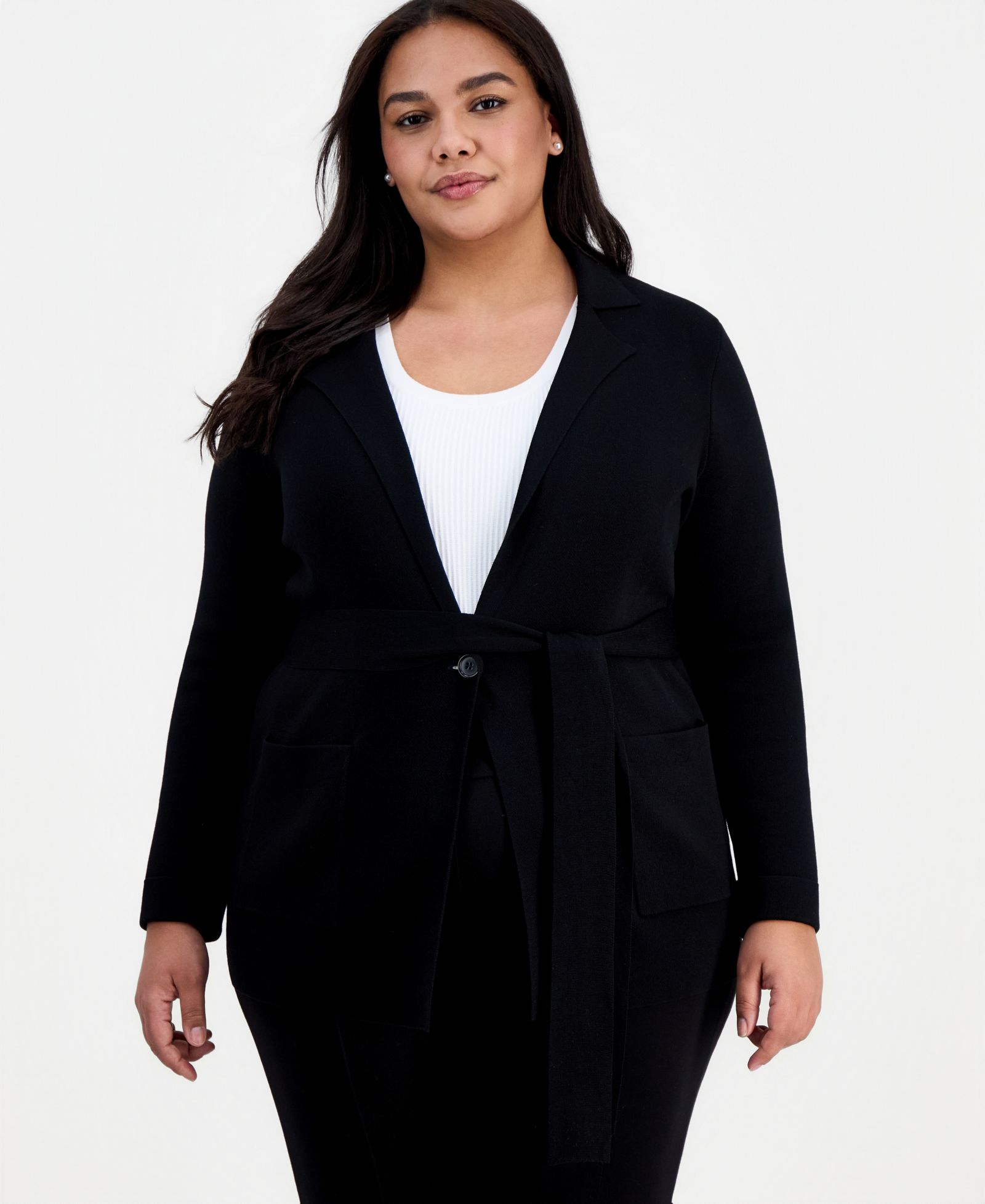Кардиган Tahari ASL Plus Size Tie-Waist