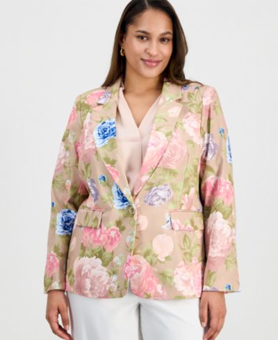 Блейзер Tahari ASL Plus Printed Sateen One-Button