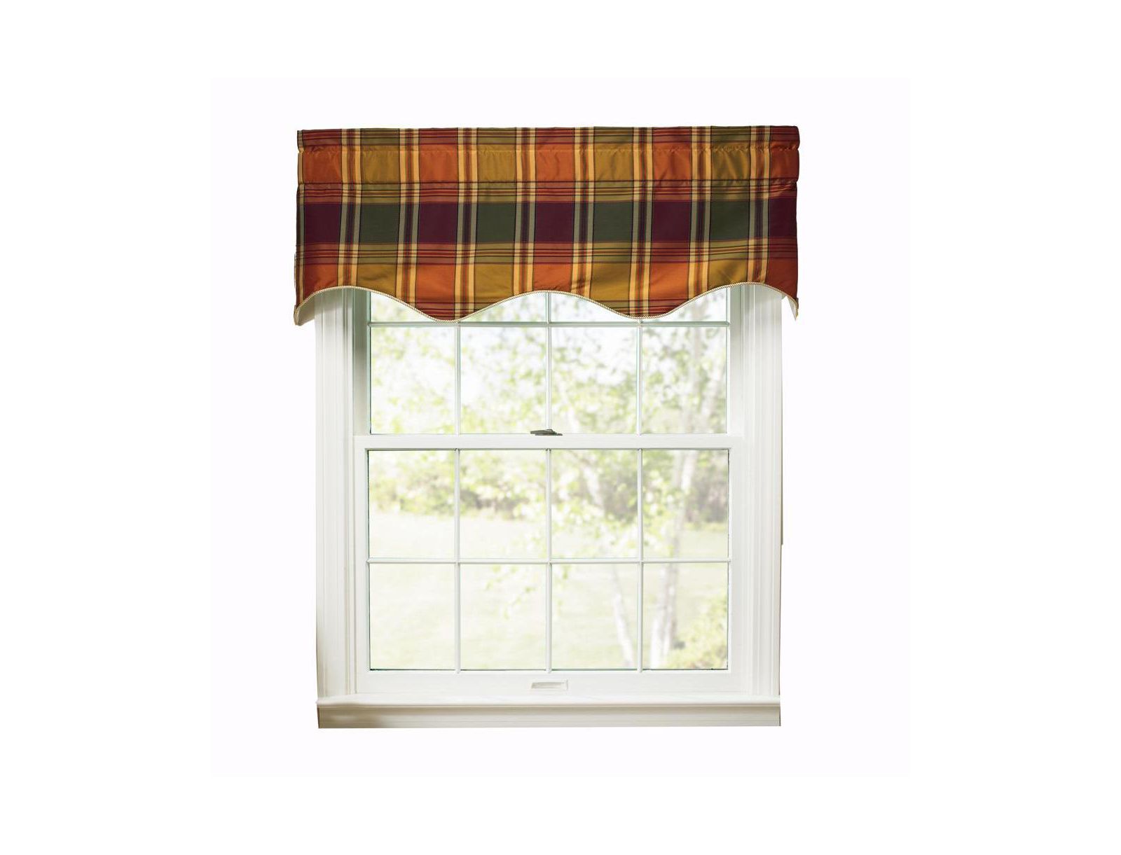 Занавеска Ellis Curtain Boroughs Plaid Duchess Rod Pocket Filler Valance, 50" x 15"