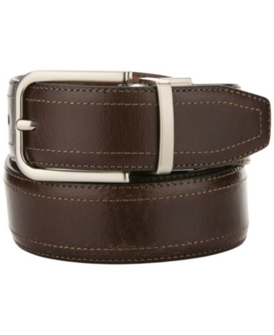 Мужской кожаный ремень Perry Ellis Portfolio Classic Stitch
