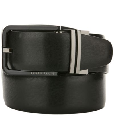 Мужской кожаный ремень Perry Ellis Portfolio Classic River