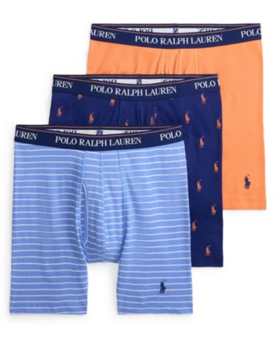 Polo Ralph Lauren Men's Classic Cotton Knit Boxer Briefs , 3-Pack Set