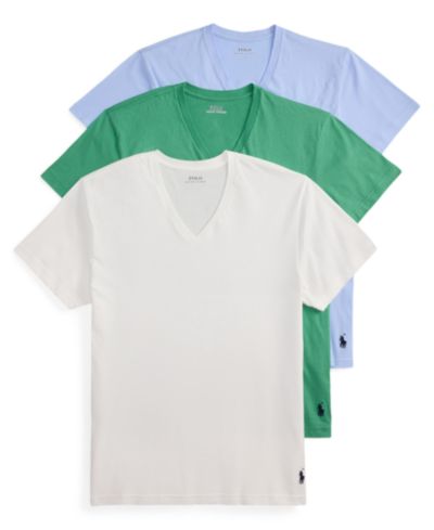Мужские классические хлопковые футболки Polo Ralph Lauren V-Neck 3-Pack