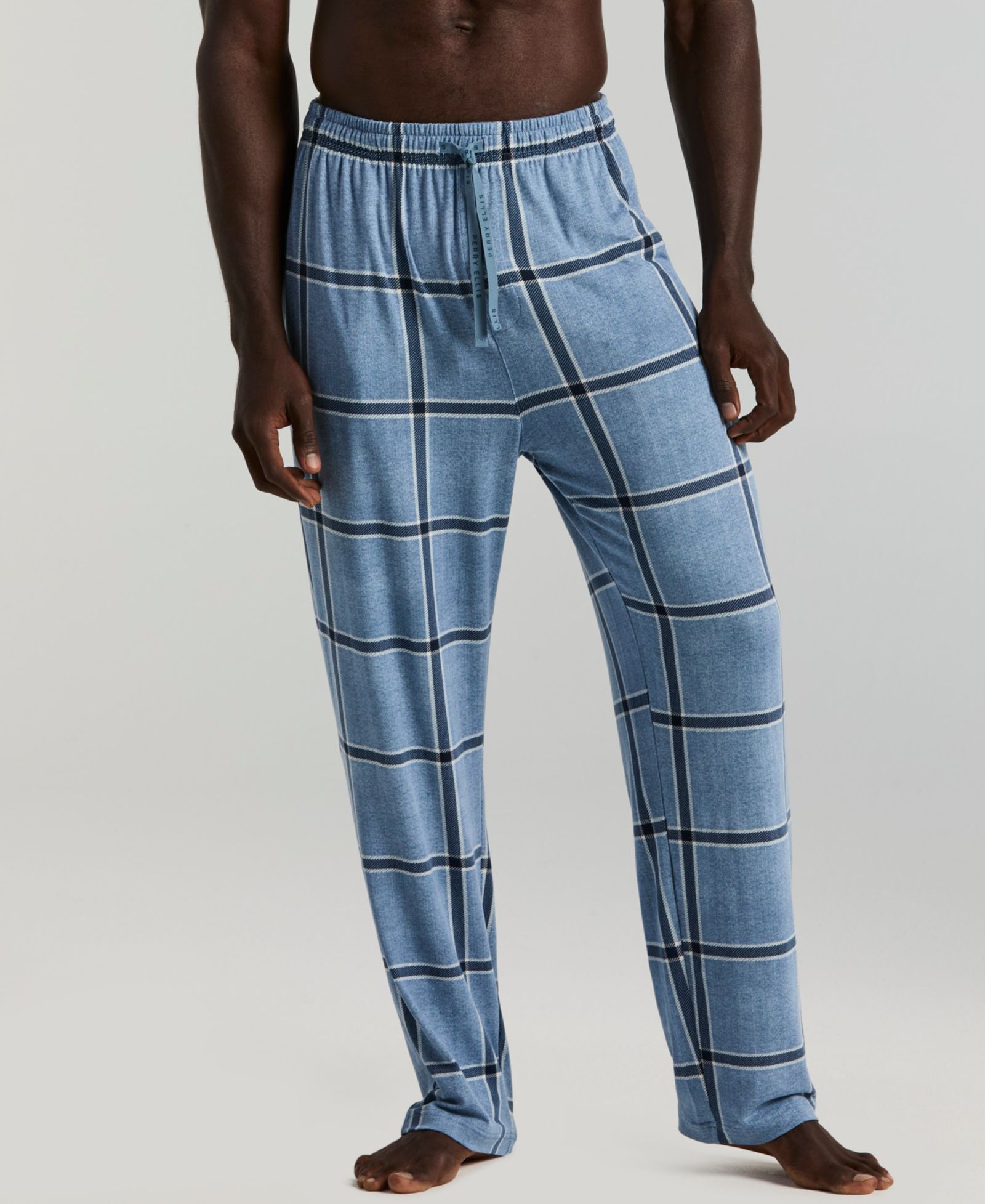Perry Ellis Portfolio Men's Deluxe Touch Plaid Sleep Pants
