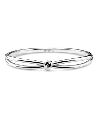 Браслет-бэнгл Devata Love Knot из стерлингового серебра с родиевым покрытием
