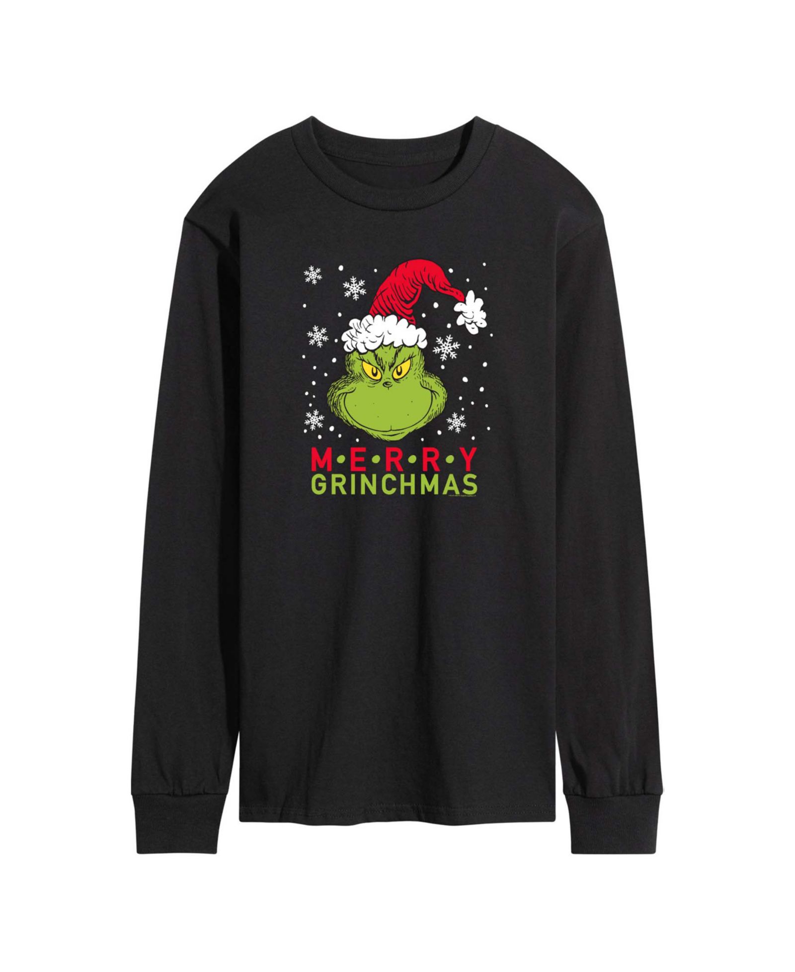 AIRWAVES Мужская футболка с принтом The Grinch Merry Grinchmas Long-Sleeve