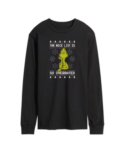 AIRWAVES Men's The Grinch Merry Grinchmas Graphic Long-Sleeve T-Shirt